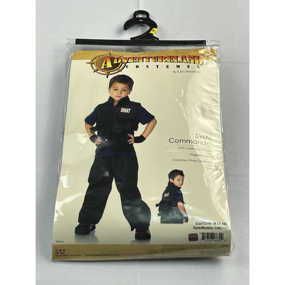 Adventureland SWAT Commander Costume Boys Size M 7-10 Leg Avenue Halloween